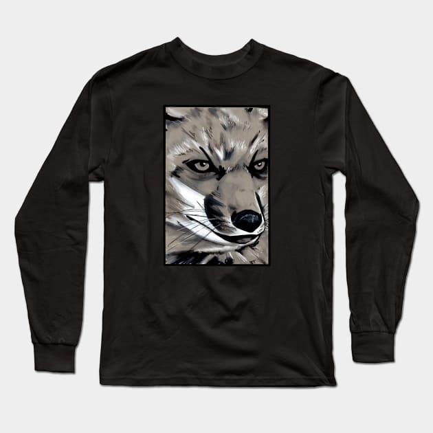 Fox Face Long Sleeve T-Shirt by BoldLineImages18